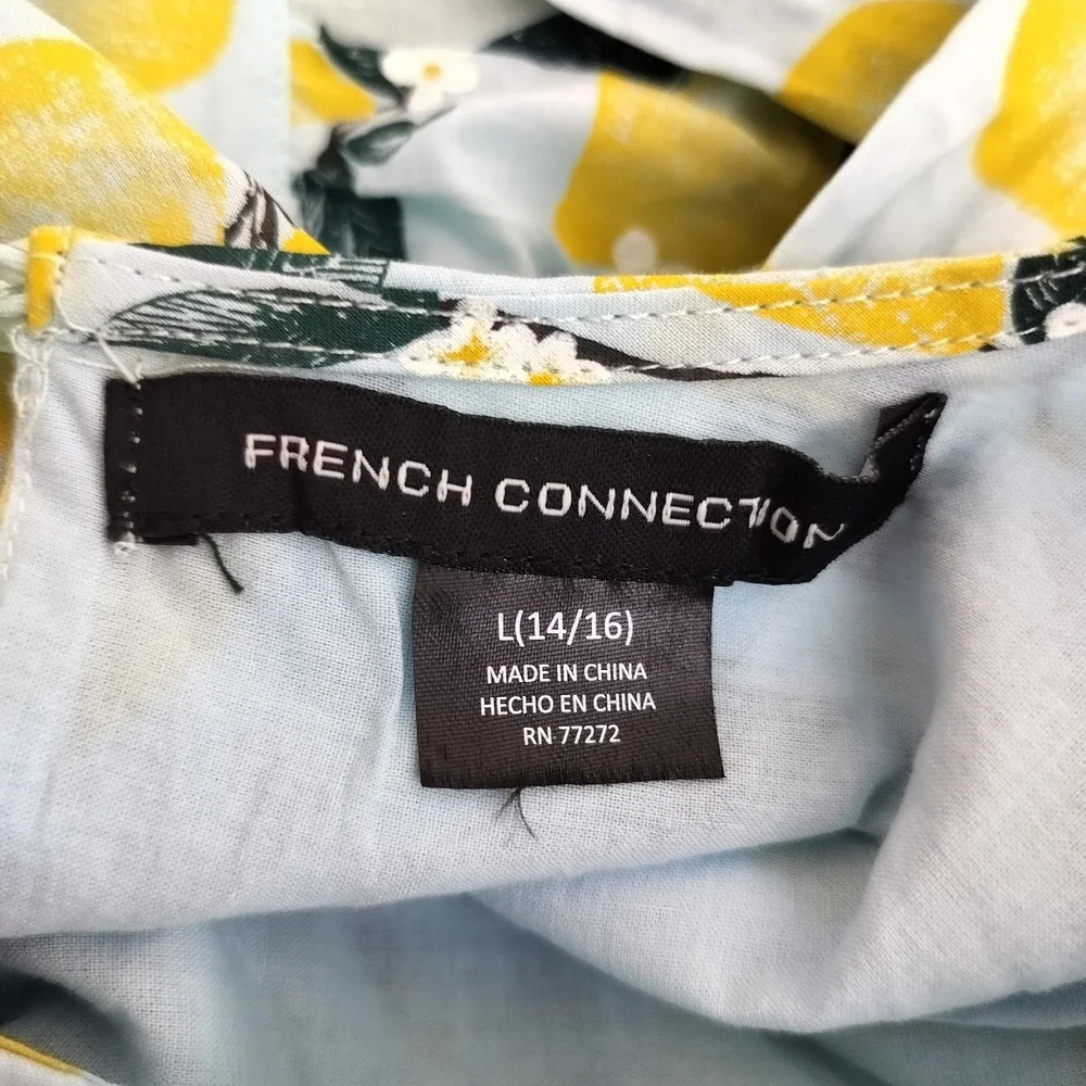 French Connection‎ Girls Dress Lemon Floral Cotton Ruffled